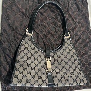 Gucci Monogram Black and Gray Shoulder Bag